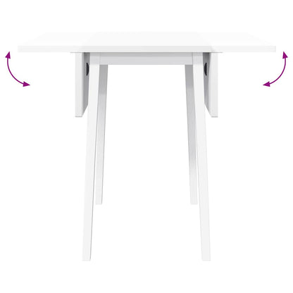 Eettafel massief hout wit rubber