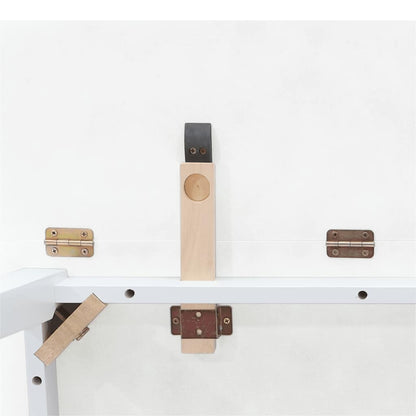 Eettafel massief hout wit rubber