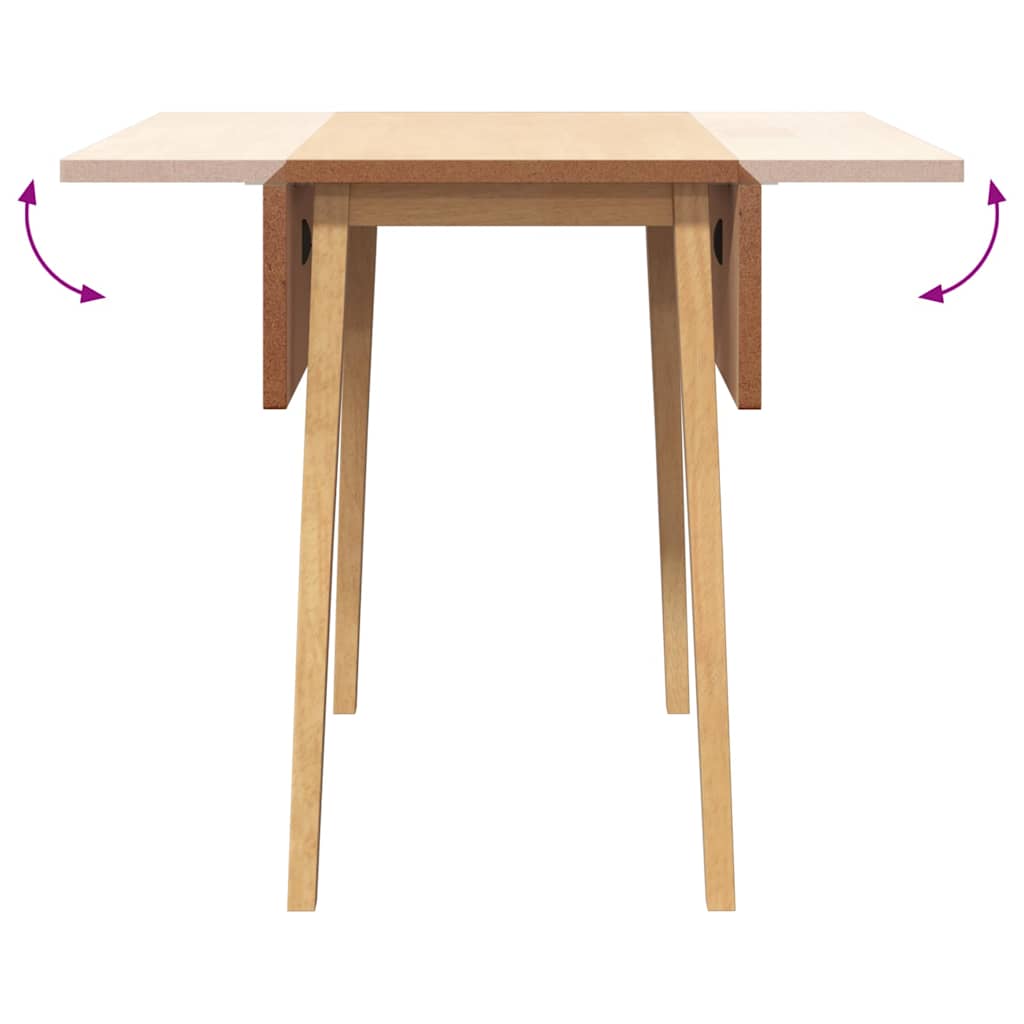 Eettafel massief hout naturel rubber
