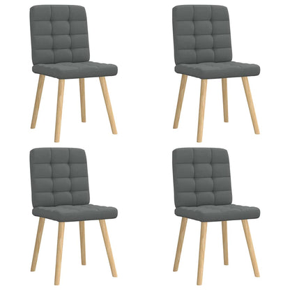 Eetkamerstoelen 4 st stof donkergrijs