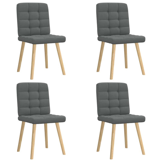 Eetkamerstoelen 4 st stof donkergrijs