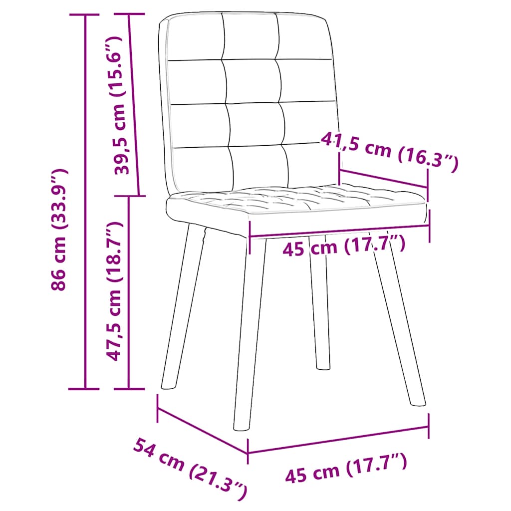 Eetkamerstoelen 4 st stof donkergrijs