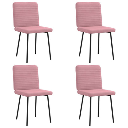 Eetkamerstoelen 4 st fluweel roze