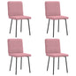 Eetkamerstoelen 4 st fluweel roze