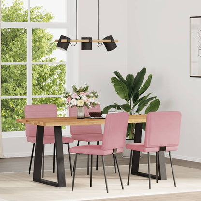 Eetkamerstoelen 4 st fluweel roze