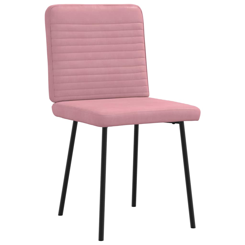 Eetkamerstoelen 4 st fluweel roze