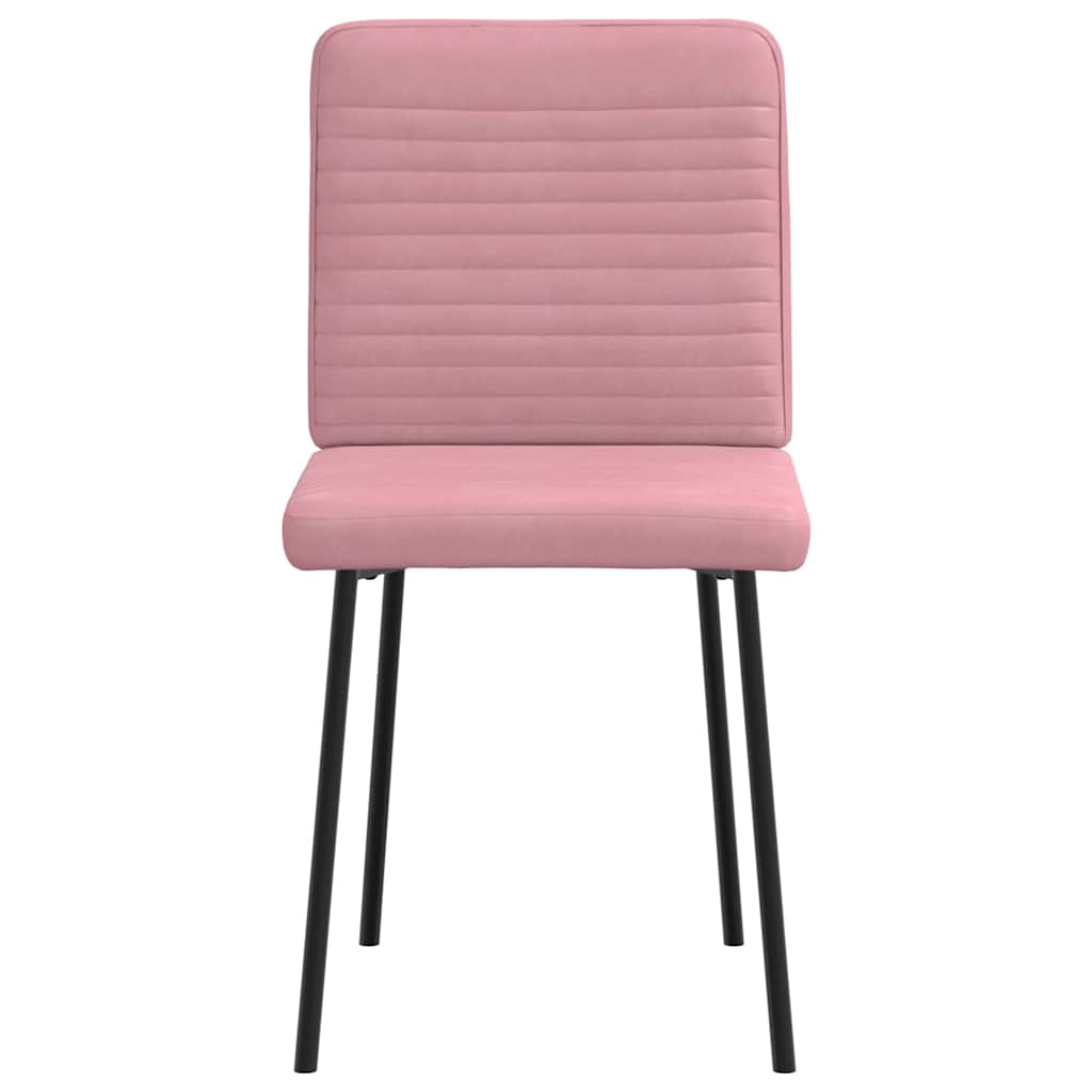 Eetkamerstoelen 4 st fluweel roze