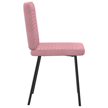 Eetkamerstoelen 4 st fluweel roze