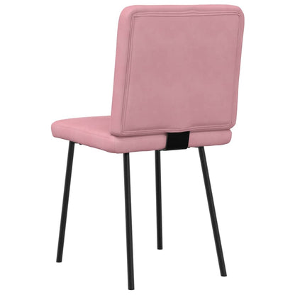 Eetkamerstoelen 4 st fluweel roze