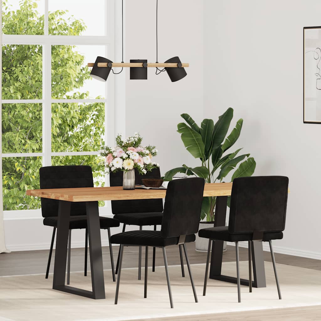 Eetkamerstoelen 4 st fluweel zwart