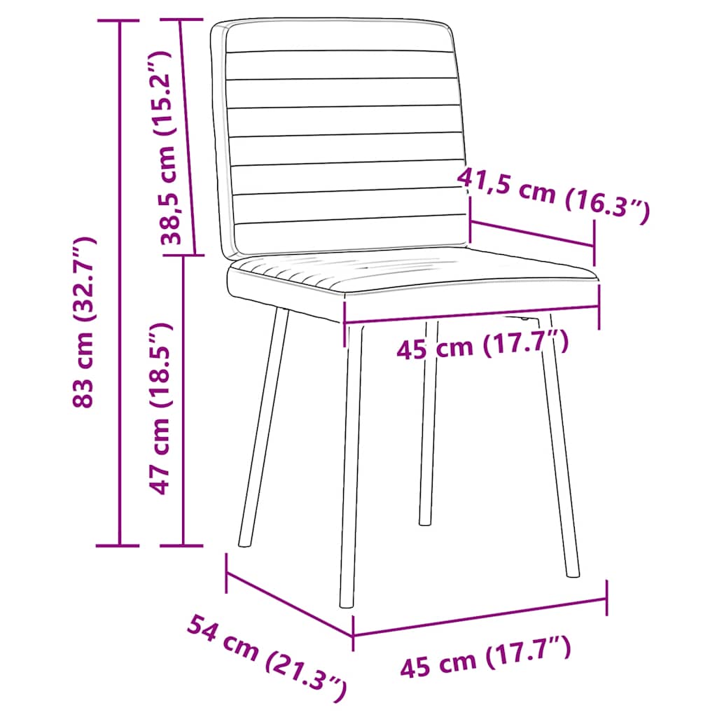 Eetkamerstoelen 4 st fluweel zwart