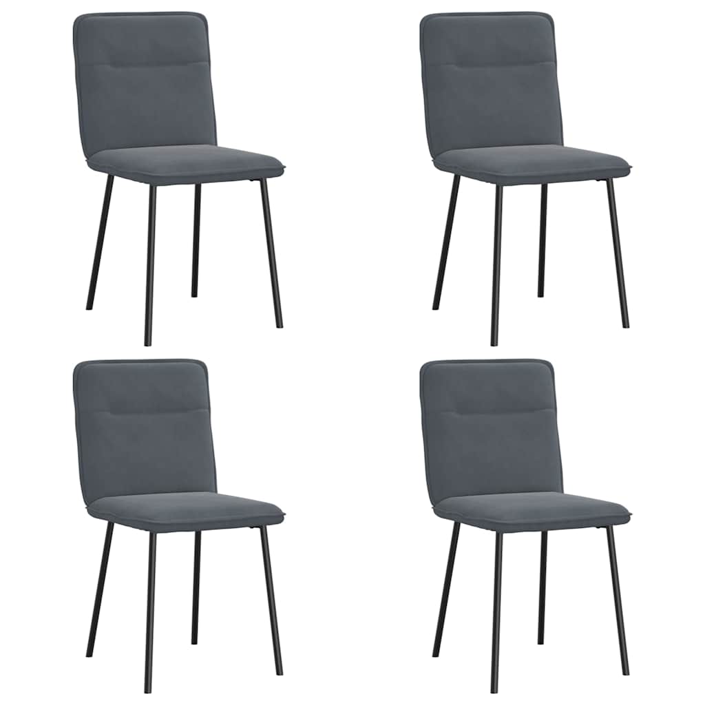 Eetkamerstoelen 4 st fluweel donkergrijs