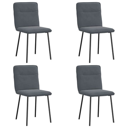 Eetkamerstoelen 4 st fluweel donkergrijs