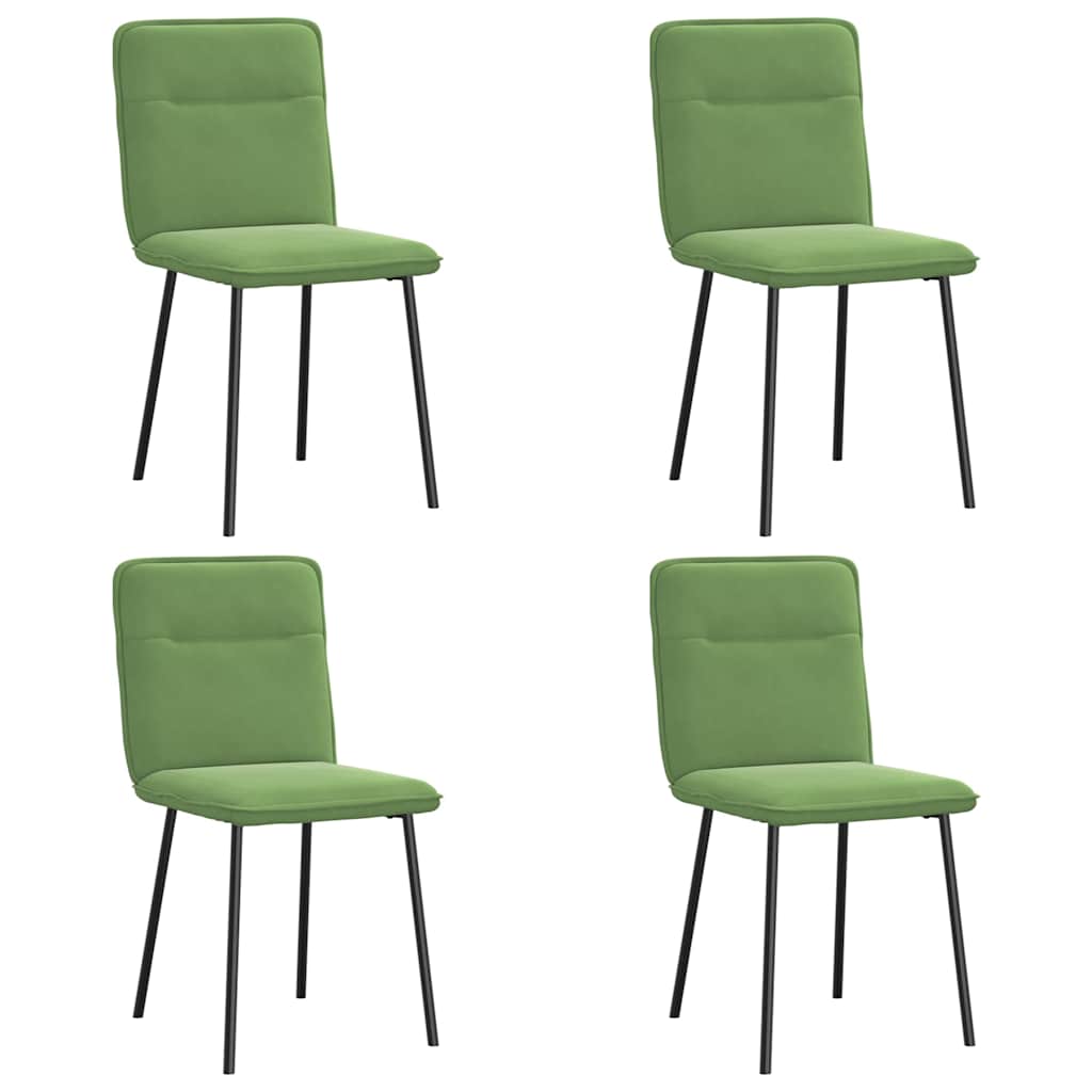 Eetkamerstoelen 4 st fluweel lichtgroen