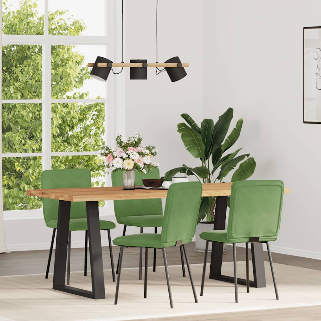 Eetkamerstoelen 4 st fluweel lichtgroen