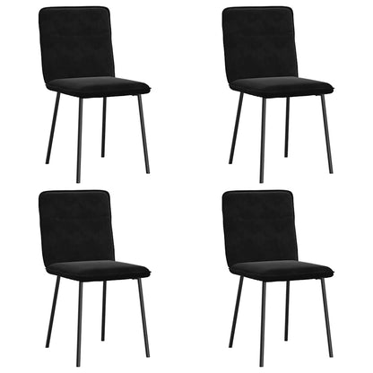 Eetkamerstoelen 4 st fluweel zwart