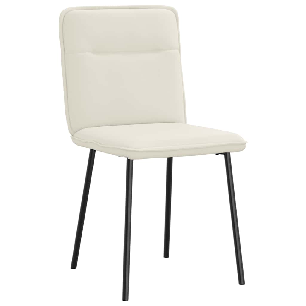 Eetkamerstoelen 4 st fluweel crèmekleurig