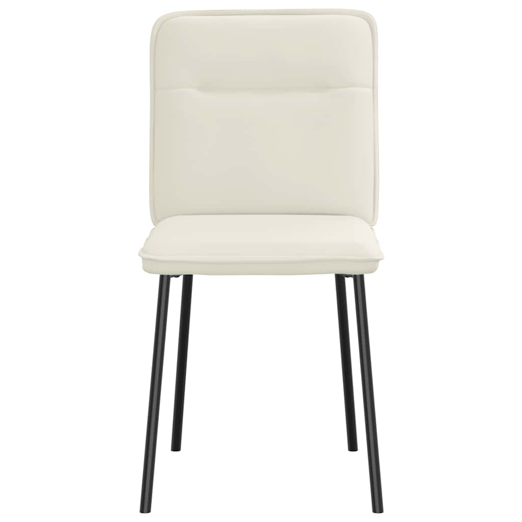 Eetkamerstoelen 4 st fluweel crèmekleurig