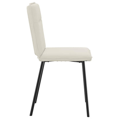 Eetkamerstoelen 4 st fluweel crèmekleurig