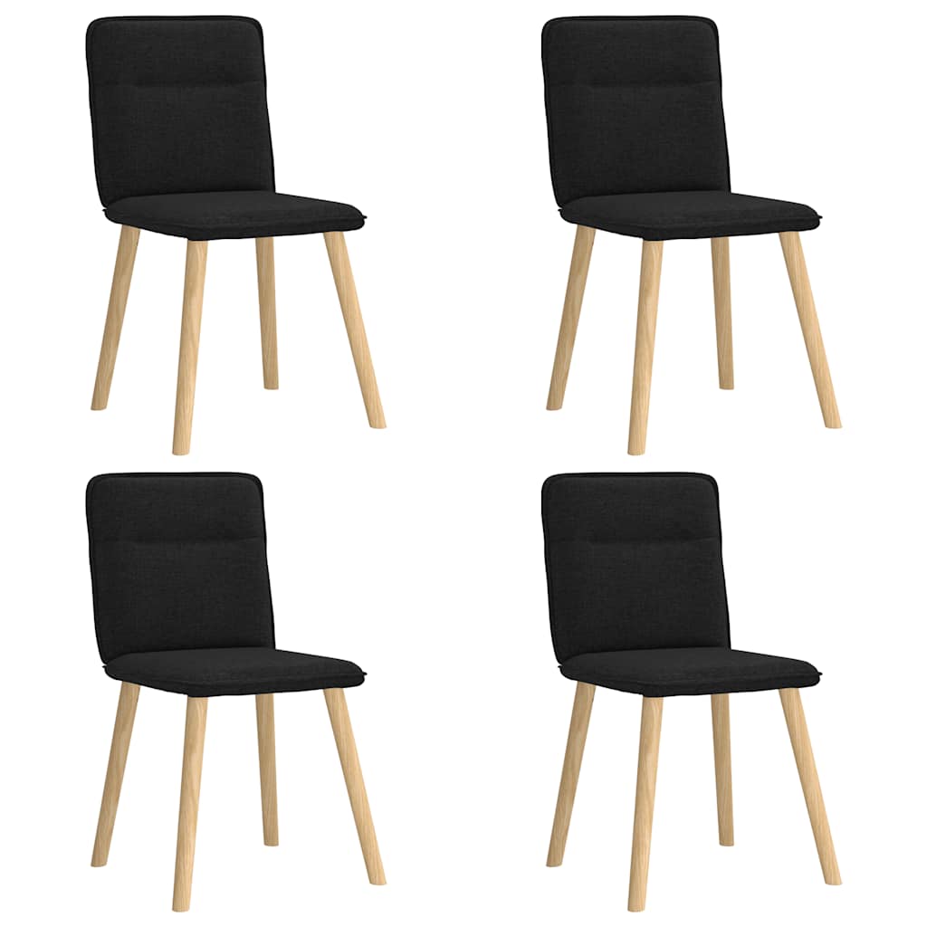 Eetkamerstoelen 4 st stof zwart