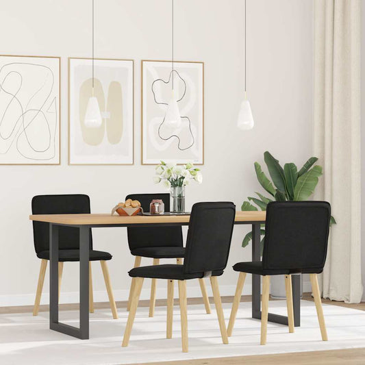 Eetkamerstoelen 4 st stof zwart