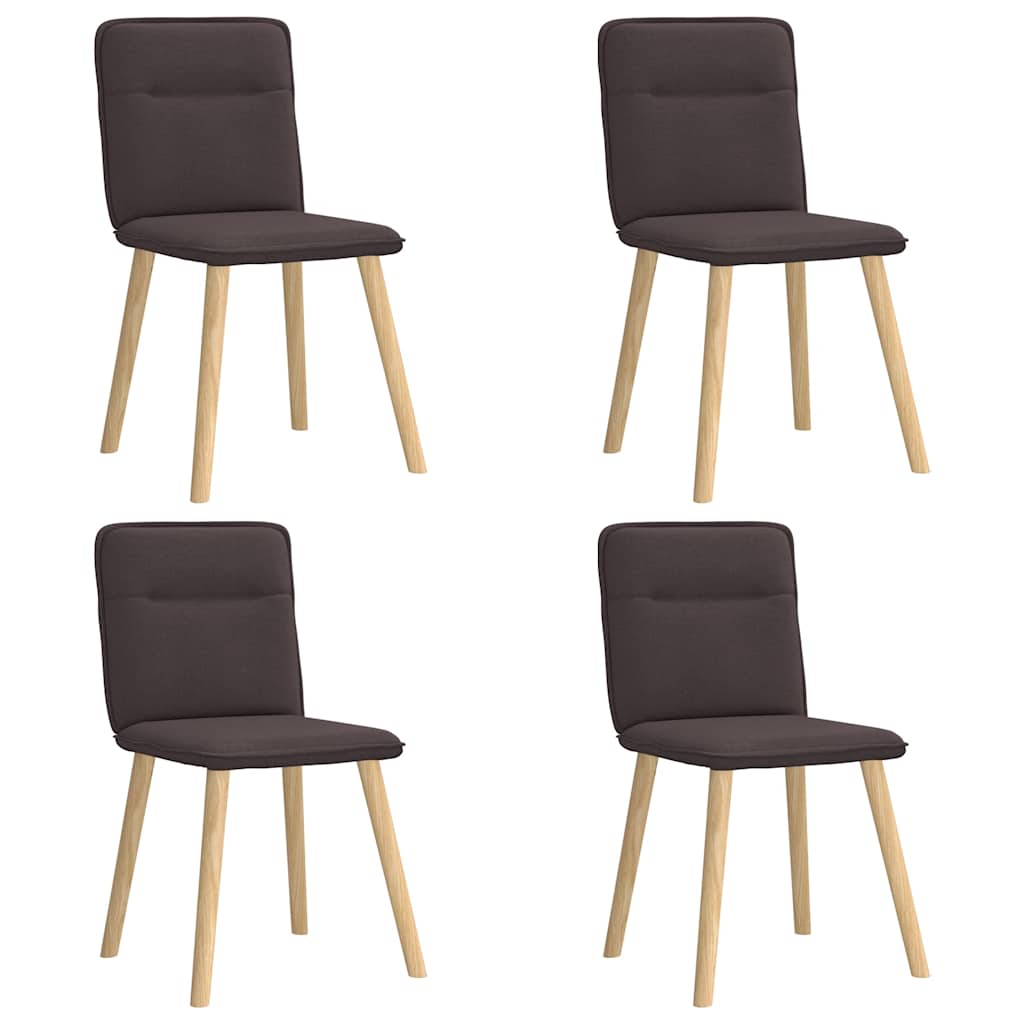 Eetkamerstoelen 4 st stof donkerbruin