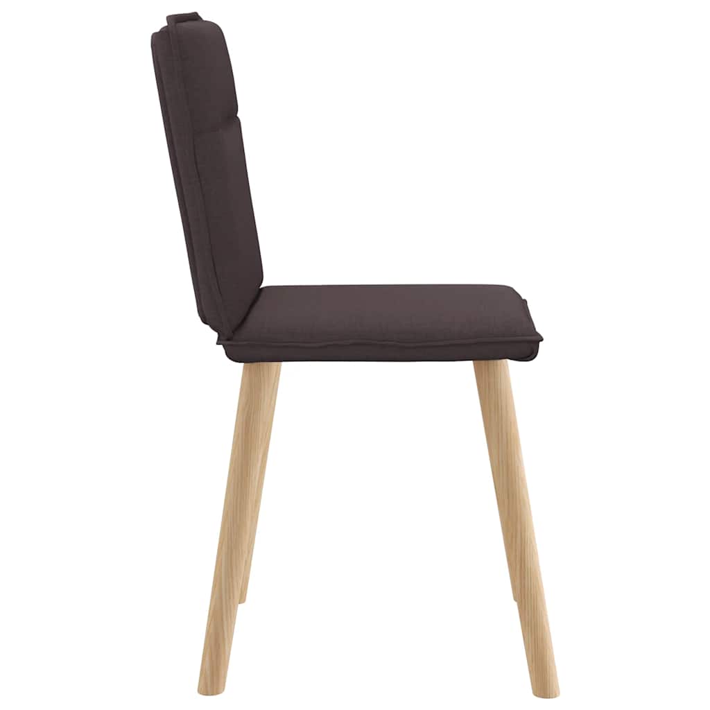Eetkamerstoelen 4 st stof donkerbruin