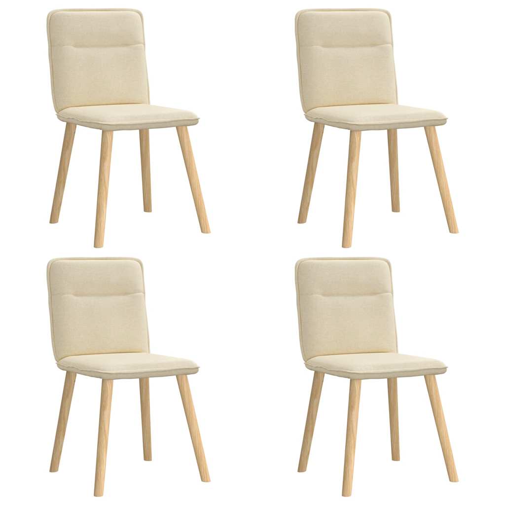 Eetkamerstoelen 4 st stof crèmekleurig