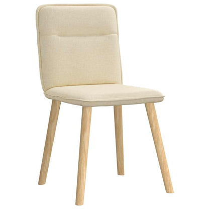 Eetkamerstoelen 4 st stof crèmekleurig
