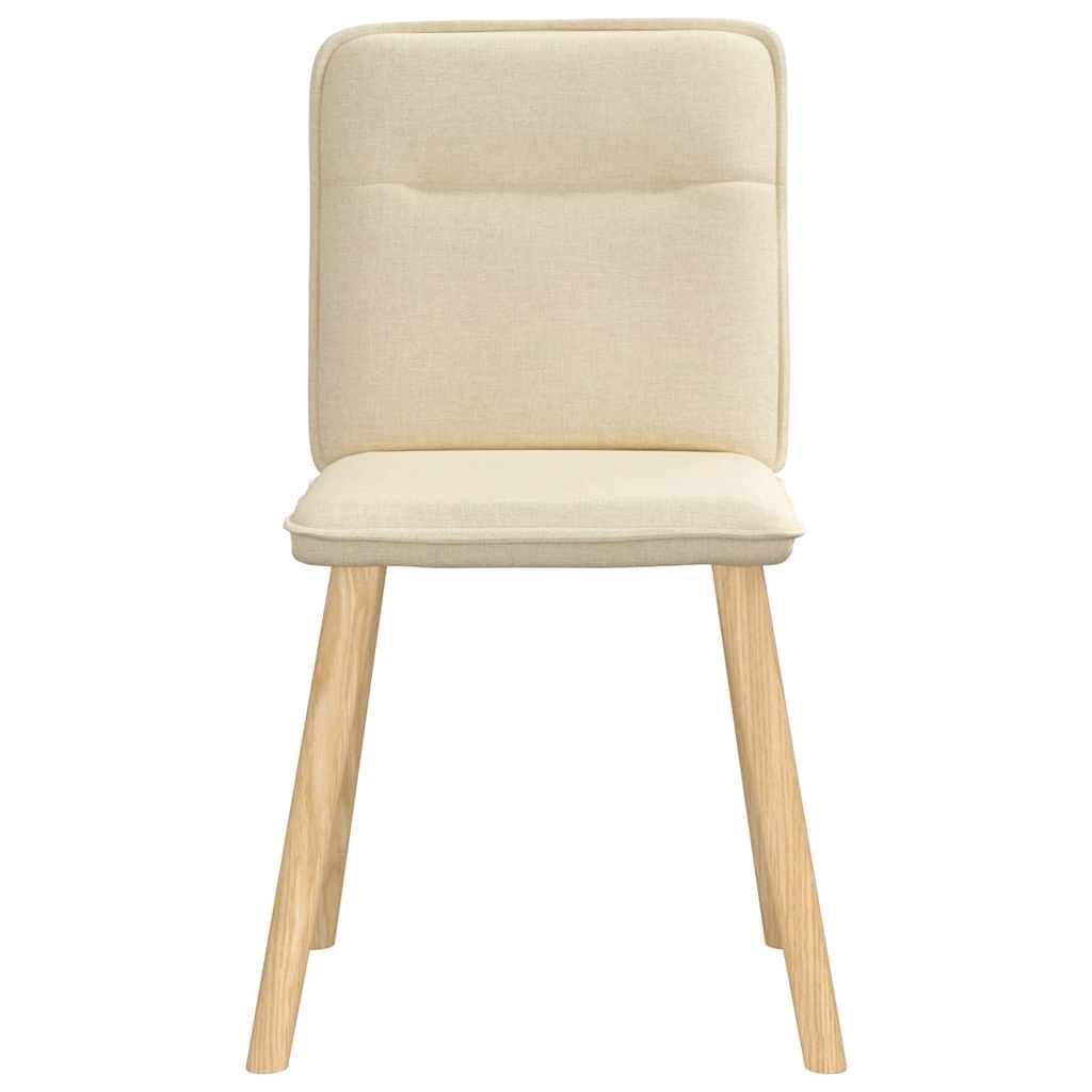 Eetkamerstoelen 4 st stof crèmekleurig