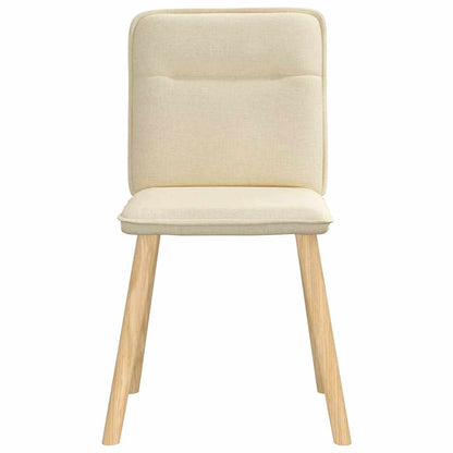 Eetkamerstoelen 4 st stof crèmekleurig