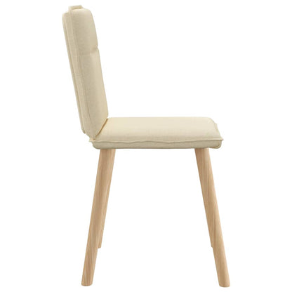 Eetkamerstoelen 4 st stof crèmekleurig