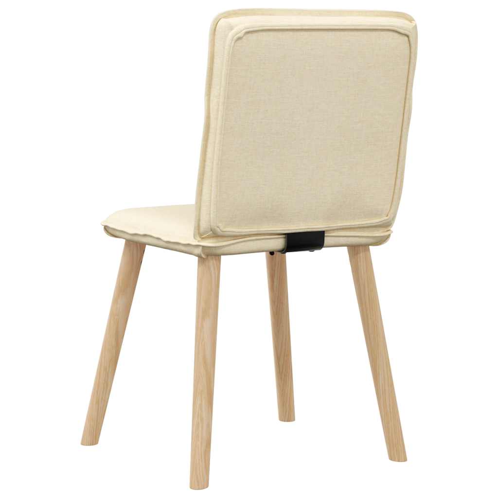 Eetkamerstoelen 4 st stof crèmekleurig