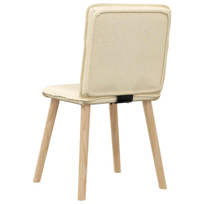 Eetkamerstoelen 4 st stof crèmekleurig