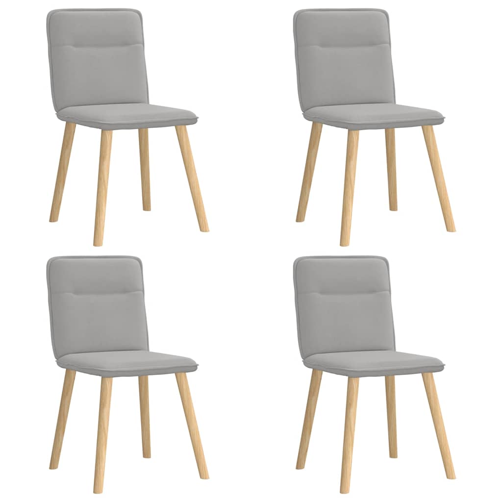 Eetkamerstoelen 4 st stof wolk grijs