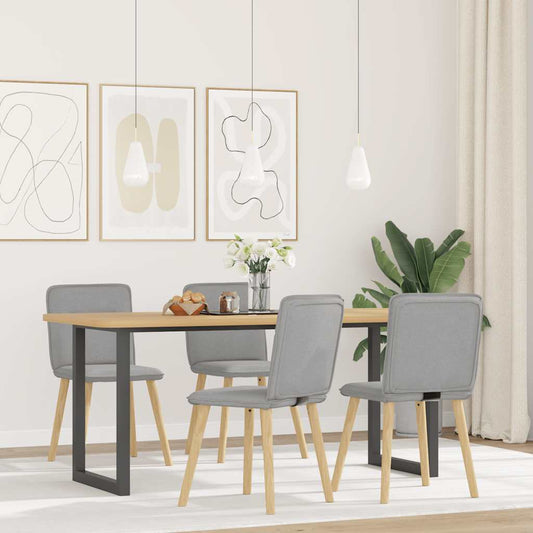 Eetkamerstoelen 4 st stof wolk grijs