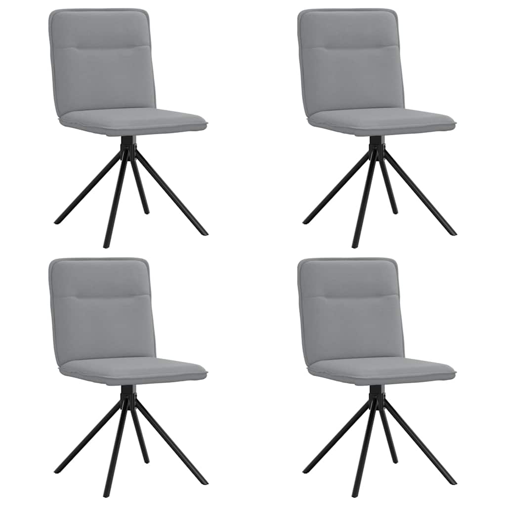 Eetkamerstoelen 4 st stof lichtgrijs