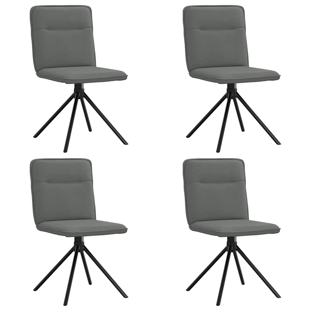 Eetkamerstoelen 4 st stof donkergrijs
