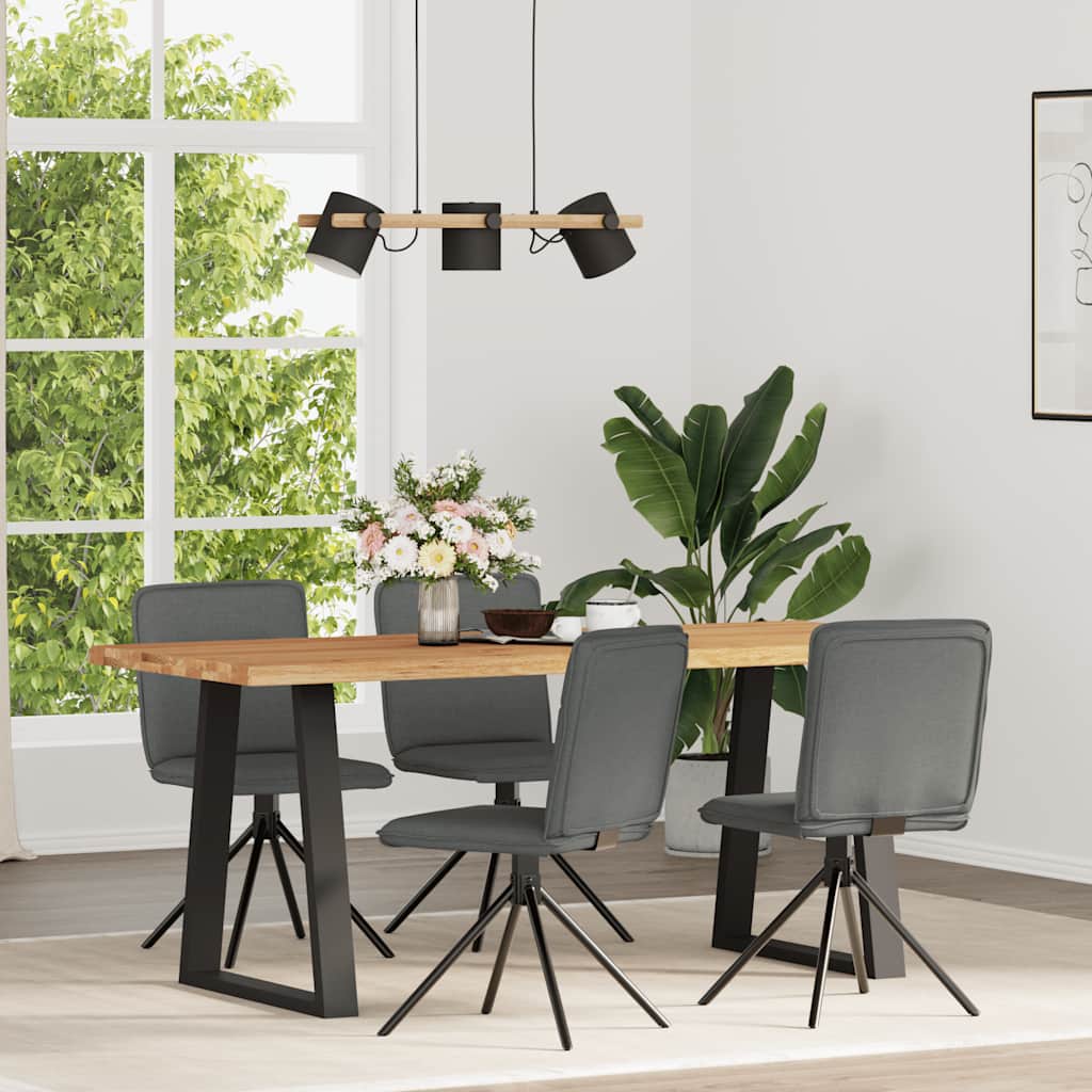 Eetkamerstoelen 4 st stof donkergrijs