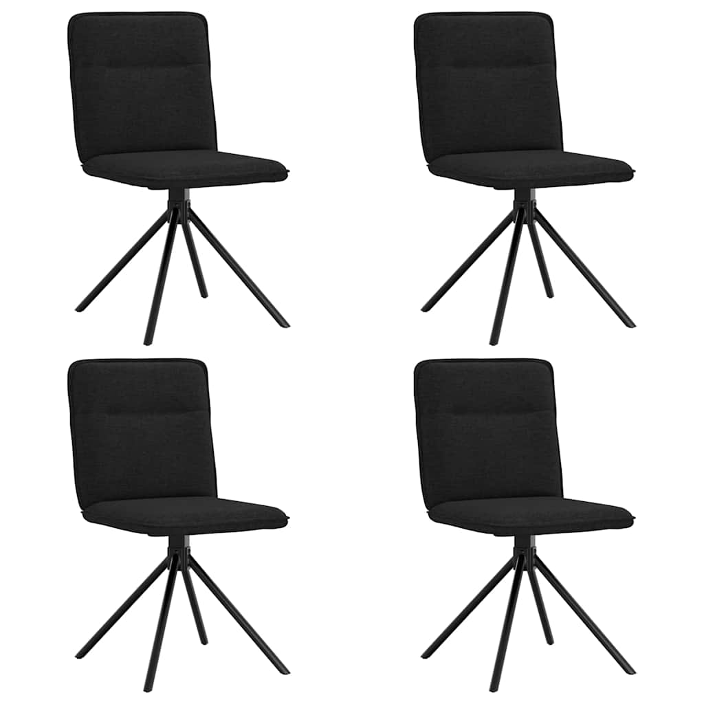 Eetkamerstoelen 4 st stof zwart
