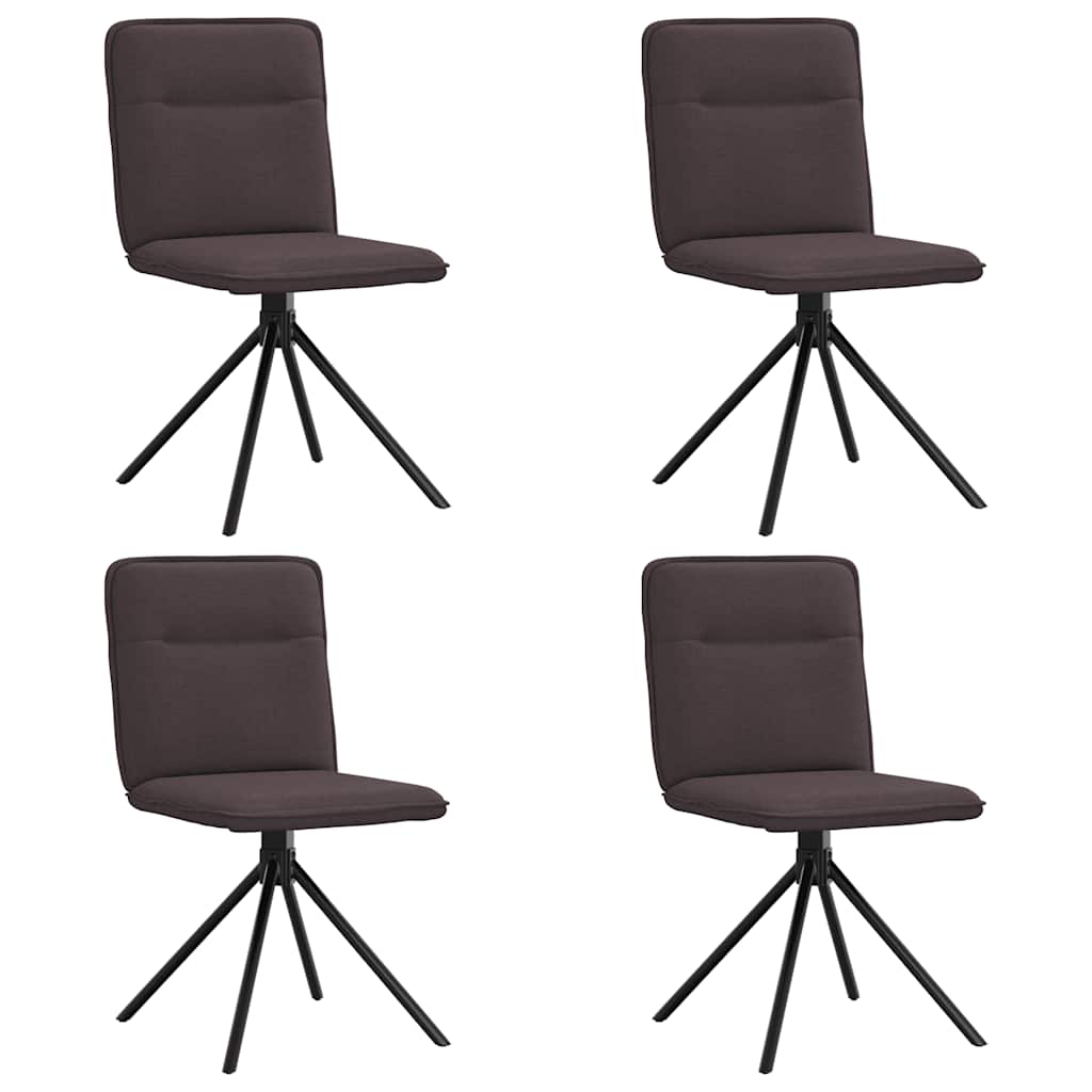 Eetkamerstoelen 4 st stof donkerbruin