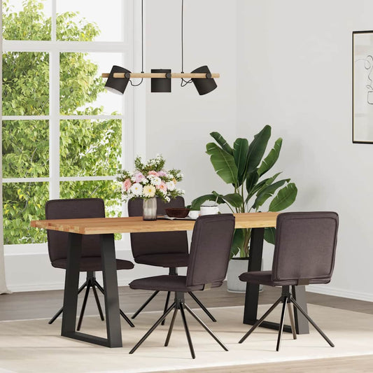 Eetkamerstoelen 4 st stof donkerbruin