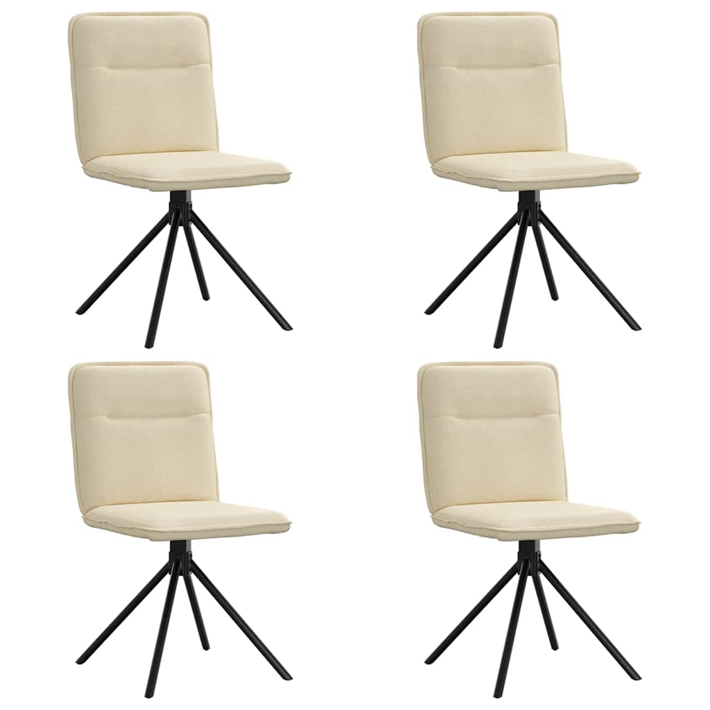 Eetkamerstoelen 4 st stof crèmekleurig