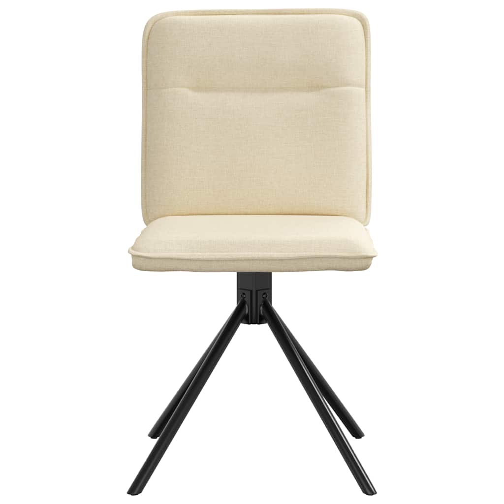 Eetkamerstoelen 4 st stof crèmekleurig