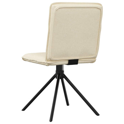 Eetkamerstoelen 4 st stof crèmekleurig