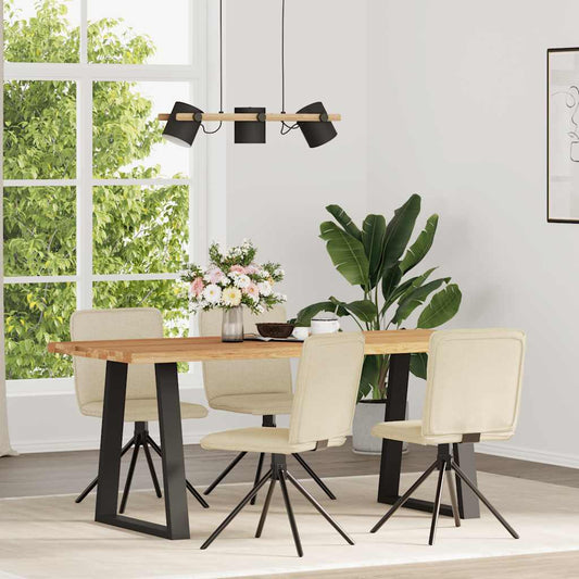 Eetkamerstoelen 4 st stof crèmekleurig