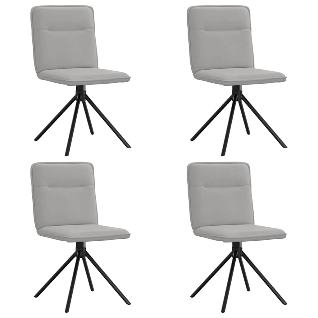 Eetkamerstoelen 4 st stof wolk grijs
