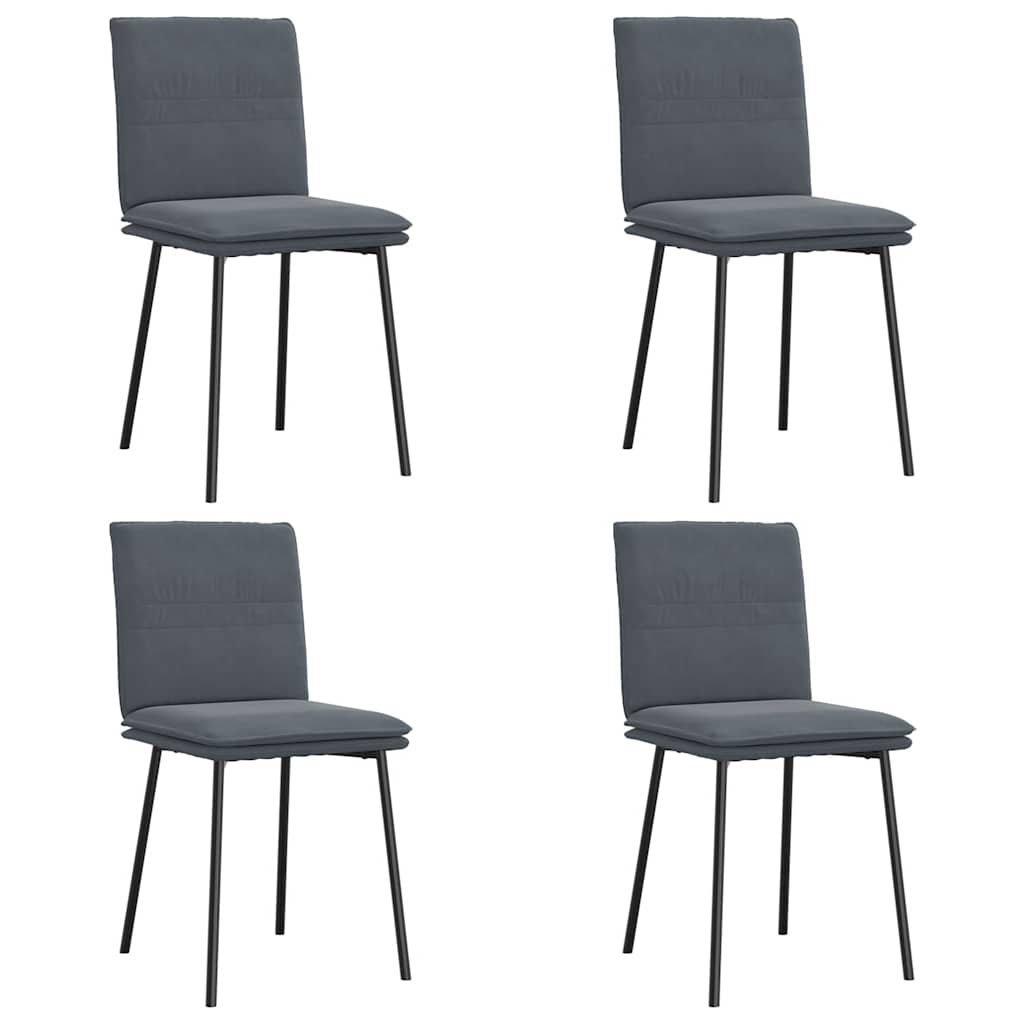 Eetkamerstoelen 4 st fluweel donkergrijs