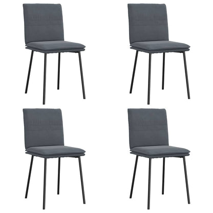 Eetkamerstoelen 4 st fluweel donkergrijs