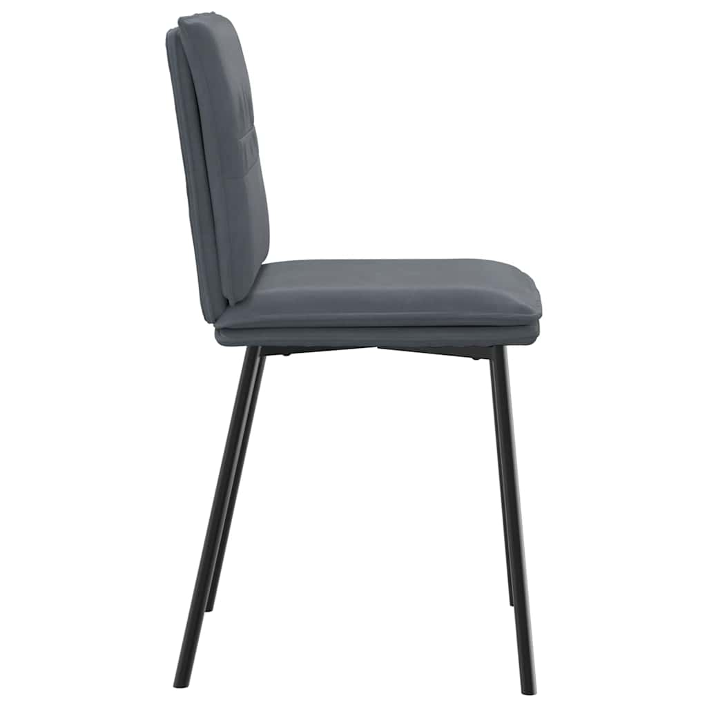 Eetkamerstoelen 4 st fluweel donkergrijs